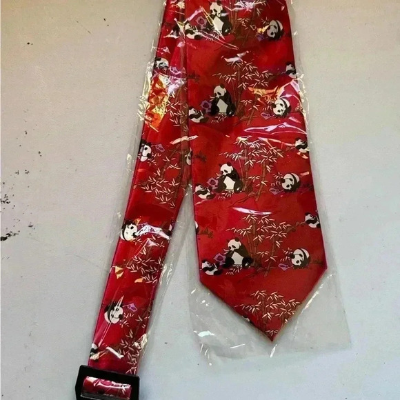 New In Package Jatala Panda Print Red Tie‎ - Picture 1 of 6